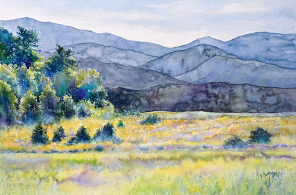 watercolor painting by Judy Mudd titled Cades Cove