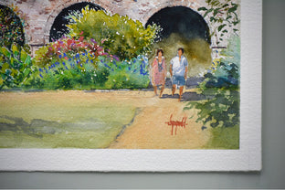 Capistrano Stroll by Judy Mudd |  Side View of Artwork 