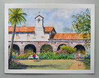 Original art for sale at UGallery.com | Capistrano Stroll by Judy Mudd | $1,100 | watercolor painting | 14' h x 18' w | thumbnail 3