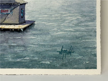 Original art for sale at UGallery.com | Floating Dock, Gloucester by Judy Mudd | $800 | watercolor painting | 11.25' h x 15' w | thumbnail 2