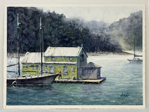 Original art for sale at UGallery.com | Floating Dock, Gloucester by Judy Mudd | $800 | watercolor painting | 11.25' h x 15' w | thumbnail 3