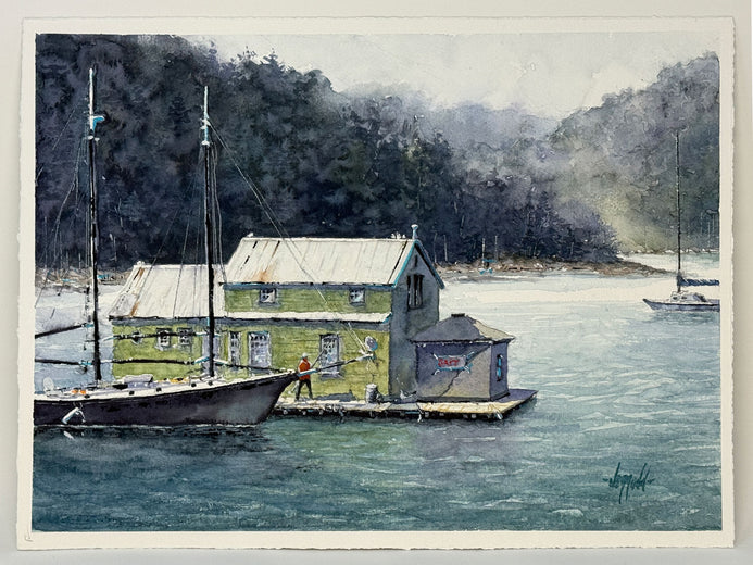 Floating Dock, Gloucester by Judy Mudd |  Context View of Artwork 