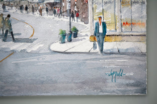 Old Port Town by Judy Mudd |  Side View of Artwork 