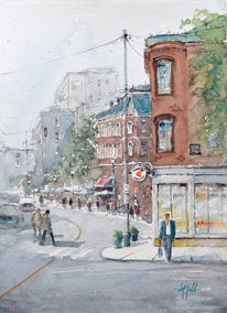 watercolor painting by Judy Mudd titled Old Port Town