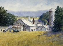 Original art for sale at UGallery.com | Paradise Farm by Judy Mudd | $1,000 | watercolor painting | 12.75' h x 16.75' w | thumbnail 1