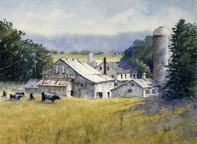 watercolor painting by Judy Mudd titled Paradise Farm