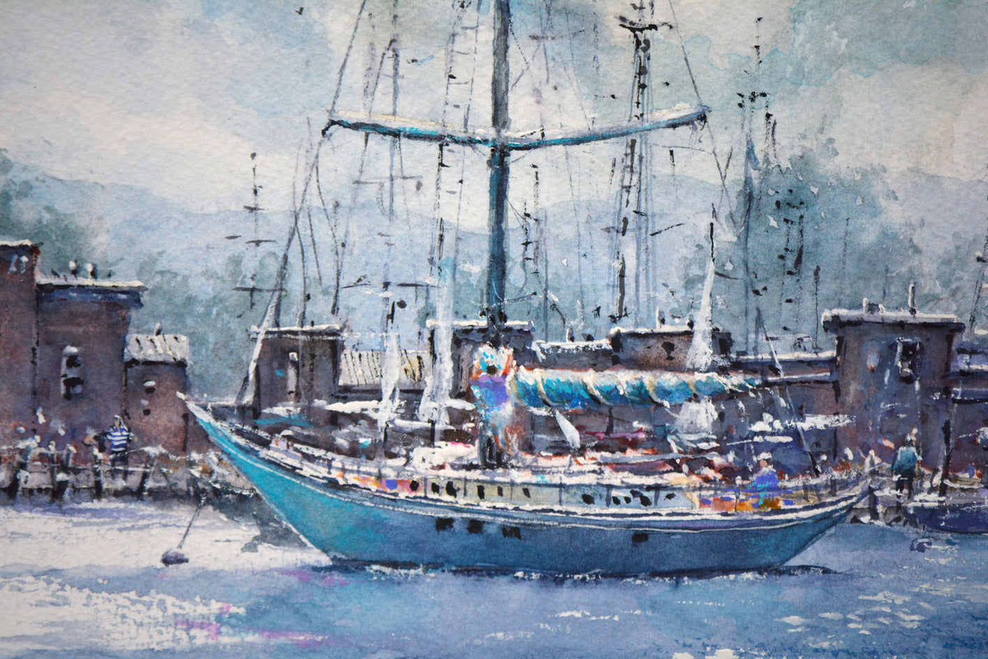 Sailing Day by Judy Mudd |  Closeup View of Artwork 
