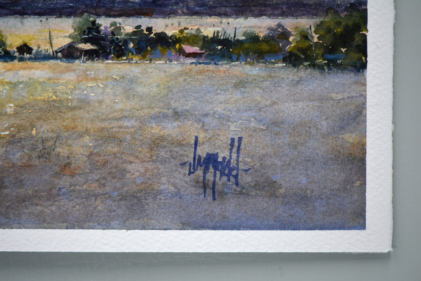 Santa Fe Sunset by Judy Mudd |  Side View of Artwork 