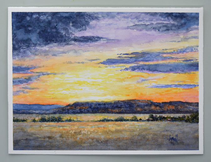 Santa Fe Sunset by Judy Mudd |  Context View of Artwork 