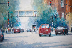 Original art for sale at UGallery.com | West on Muhammad Ali Blvd by Judy Mudd | $1,600 | watercolor painting | 22.5' h x 16' w | thumbnail 4