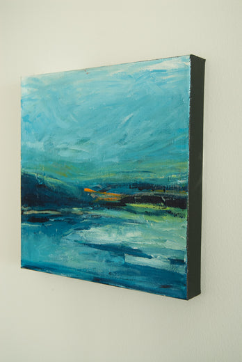 A Pause in Blue by Kajal Zaveri |  Side View of Artwork 