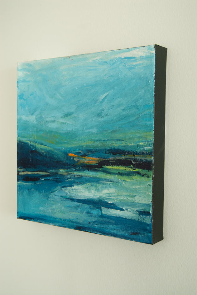 A Pause in Blue by Kajal Zaveri |  Side View of Artwork 