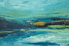 Original art for sale at UGallery.com | A Pause in Blue by Kajal Zaveri | $400 | acrylic painting | 12' h x 12' w | thumbnail 4