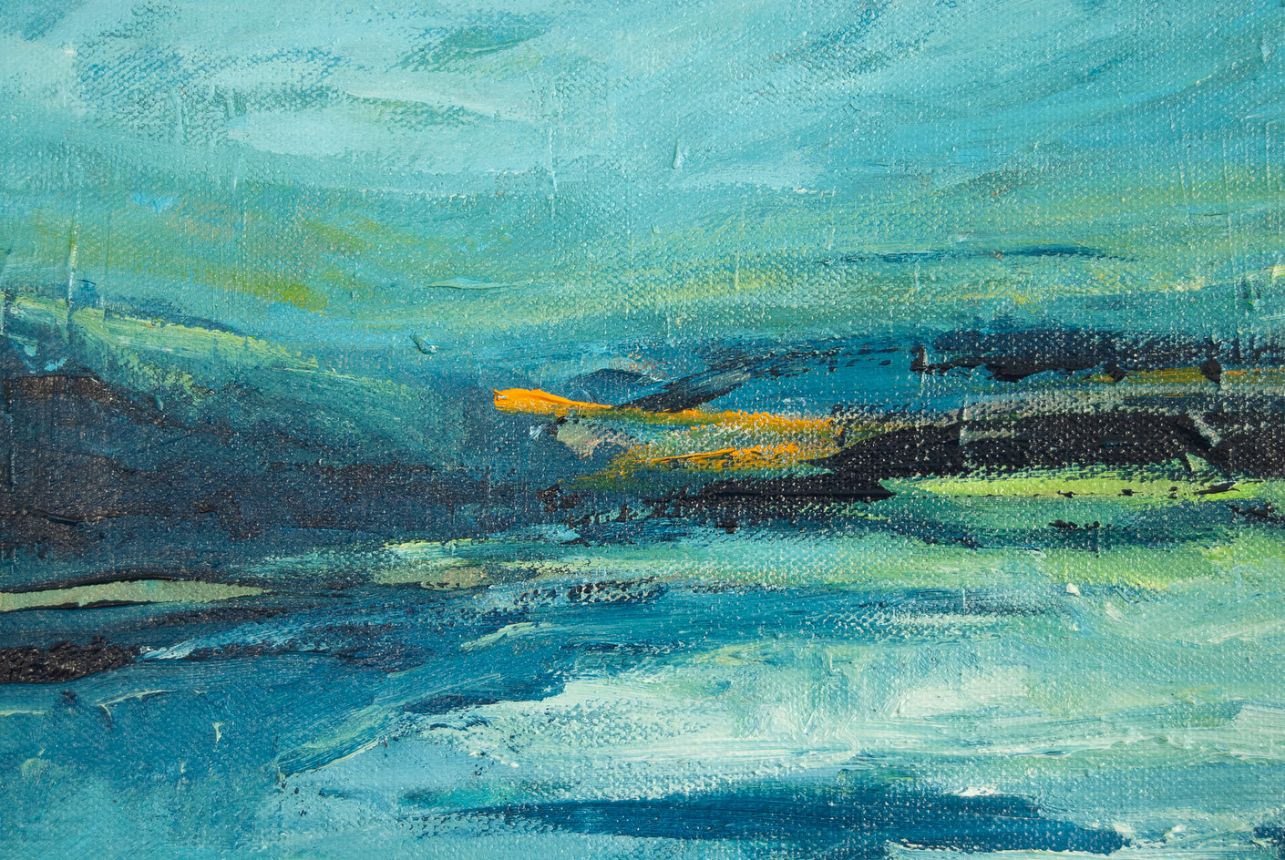 A Pause in Blue by Kajal Zaveri |  Closeup View of Artwork 
