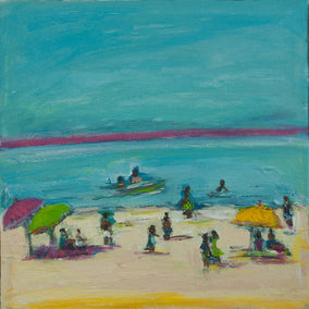 Original art for sale at UGallery.com | Beachtime by Kajal Zaveri | $375 | acrylic painting | 12' h x 12' w