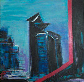 Original art for sale at UGallery.com | Living on the Edge by Kajal Zaveri | $1,200 | acrylic painting | 24' h x 24' w