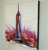 Original art for sale at UGallery.com | NYC=Freedom by Kajal Zaveri | $1,200 | acrylic painting | 24' h x 24' w | thumbnail 2