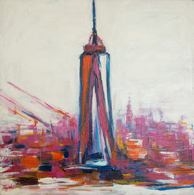 Original art for sale at UGallery.com | NYC=Freedom by Kajal Zaveri | $1,200 | acrylic painting | 24' h x 24' w