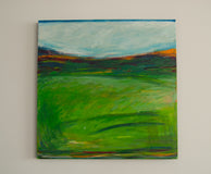 Original art for sale at UGallery.com | Summer Fields by Kajal Zaveri | $2,500 | acrylic painting | 30' h x 30' w | thumbnail 3