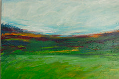 Original art for sale at UGallery.com | Summer Fields by Kajal Zaveri | $2,500 | acrylic painting | 30' h x 30' w | thumbnail 4