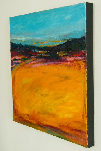 Sunlit Meadow by Kajal Zaveri |  Side View of Artwork 