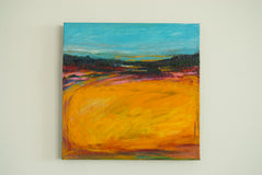 Original art for sale at UGallery.com | Sunlit Meadow by Kajal Zaveri | $850 | acrylic painting | 20' h x 20' w | thumbnail 3