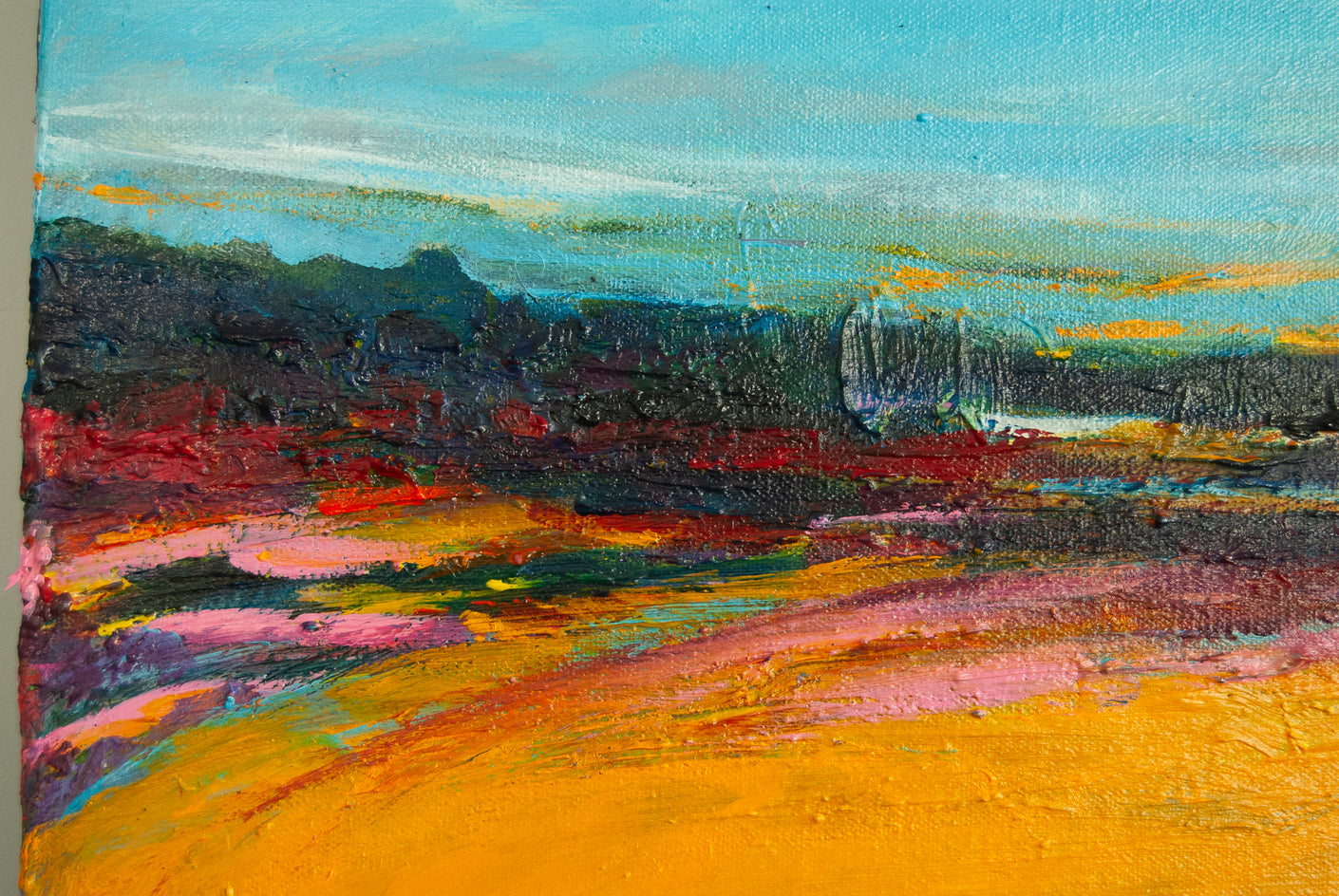 Sunlit Meadow by Kajal Zaveri |  Closeup View of Artwork 