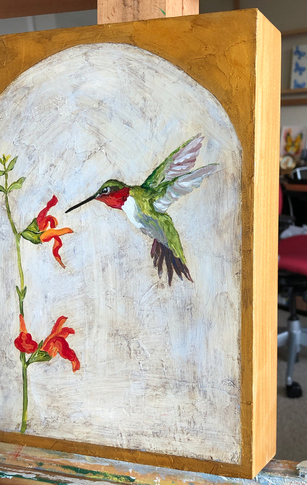 Sweet Nectar by Karen Barton |  Side View of Artwork 