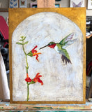 Original art for sale at UGallery.com | Sweet Nectar by Karen Barton | $575 | acrylic painting | 10' h x 8' w | thumbnail 3