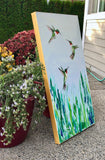 Original art for sale at UGallery.com | Join the Conversation by Karen Barton | $1,325 | mixed media artwork | 30' h x 15' w | thumbnail 2