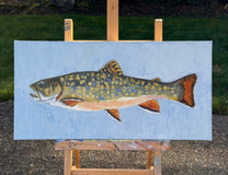 Original art for sale at UGallery.com | A Good Trout by Karen Barton | $1,025 | oil painting | 10' h x 20' w | thumbnail 3