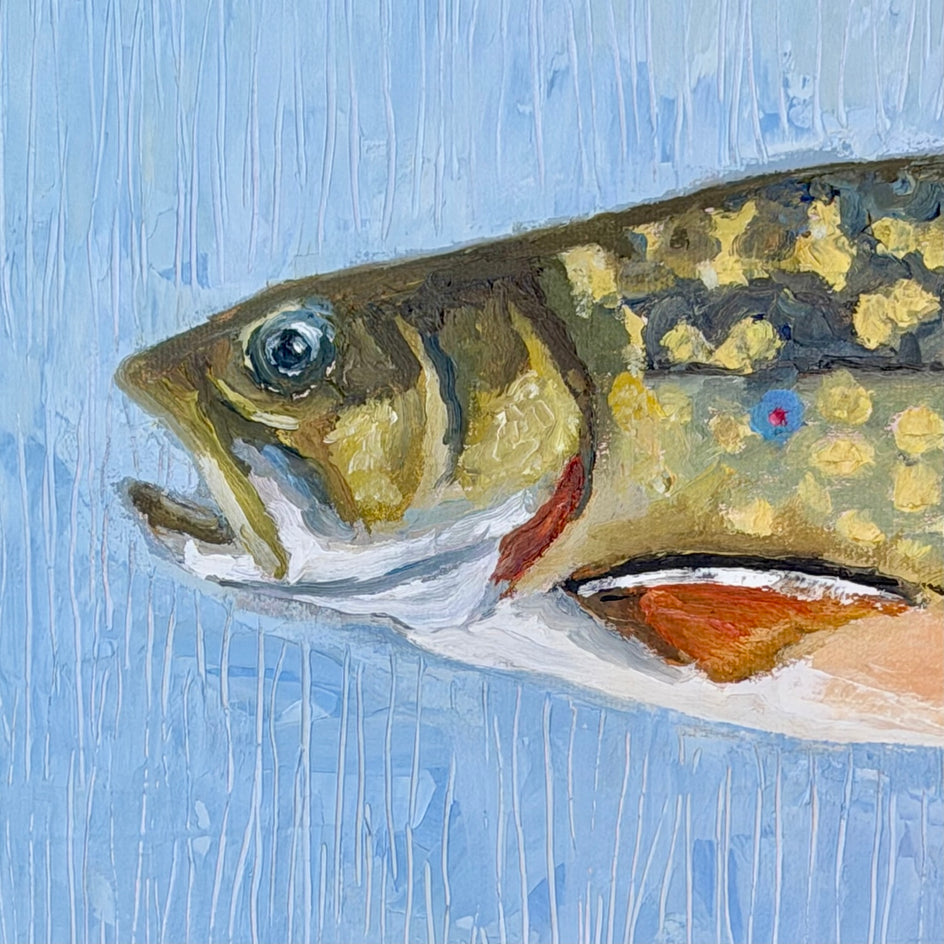 A Good Trout by Karen Barton |  Closeup View of Artwork 