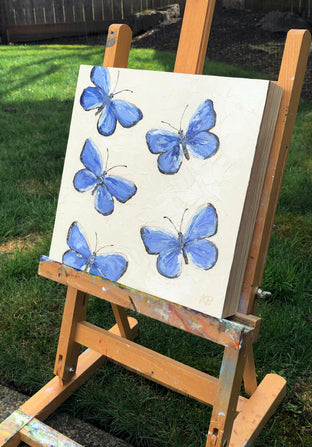 Little Blues by Karen Barton |  Side View of Artwork 