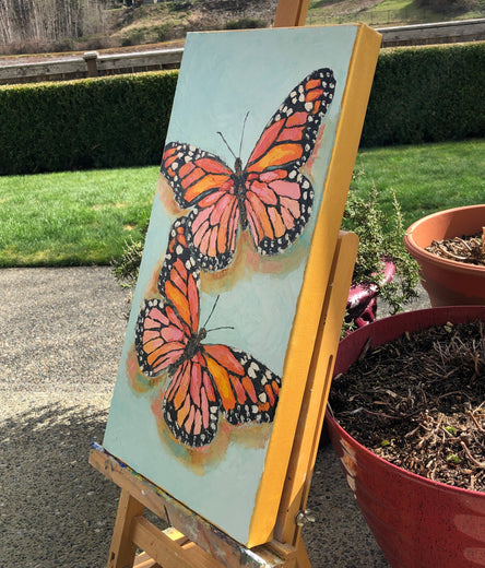 Looking for Sunshine by Karen Barton |  Side View of Artwork 