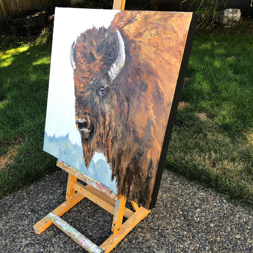 Majestic by Karen Barton |  Side View of Artwork 