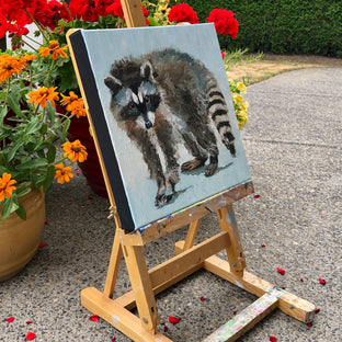 Thinking About Dinner Plans by Karen Barton |  Side View of Artwork 