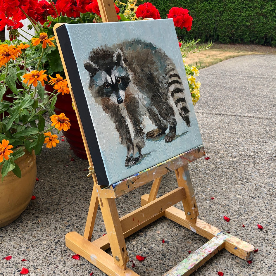 Thinking About Dinner Plans by Karen Barton |  Side View of Artwork 