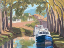 Original art for sale at UGallery.com | Canal du Midi by Karen d’Angeac Mihm | $750 | oil painting | 18' h x 24' w | thumbnail 4