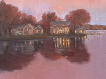 Original art for sale at UGallery.com | Evening on the Lake by Karen d’Angeac Mihm | $650 | oil painting | 16' h x 20' w | thumbnail 4