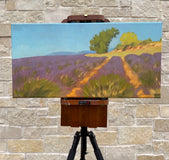 Original art for sale at UGallery.com | Lavender Field in Provence by Karen d’Angeac Mihm | $600 | oil painting | 12' h x 24' w | thumbnail 3