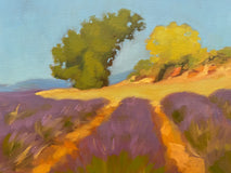 Original art for sale at UGallery.com | Lavender Field in Provence by Karen d’Angeac Mihm | $600 | oil painting | 12' h x 24' w | thumbnail 4