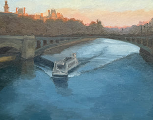 On the Seine at Sunset by Karen d’Angeac Mihm |   Closeup View of Artwork 