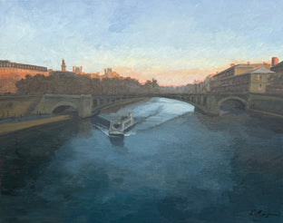 On the Seine at Sunset by Karen d’Angeac Mihm |  Artwork Main Image 