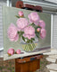 Original art for sale at UGallery.com | Pink Peonies by Karen d’Angeac Mihm | $400 | oil painting | 11' h x 14' w | thumbnail 2