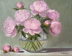 Original art for sale at UGallery.com | Pink Peonies by Karen d’Angeac Mihm | $400 | oil painting | 11' h x 14' w | thumbnail 1