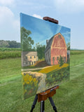 Original art for sale at UGallery.com | Red Barn by Karen d’Angeac Mihm | $775 | oil painting | 20' h x 20' w | thumbnail 2