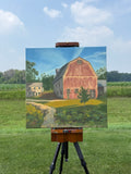 Original art for sale at UGallery.com | Red Barn by Karen d’Angeac Mihm | $1,075 | oil painting | 20' h x 20' w | thumbnail 3