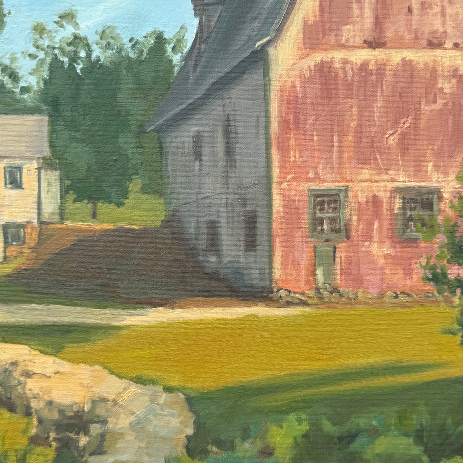 Red Barn by Karen d’Angeac Mihm |  Closeup View of Artwork 