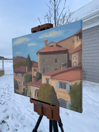 Saint-Paul-de-Vence Village by Karen d’Angeac Mihm |  Side View of Artwork 