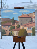 Original art for sale at UGallery.com | Saint-Paul-de-Vence Village by Karen d’Angeac Mihm | $950 | oil painting | 16' h x 20' w | thumbnail 3
